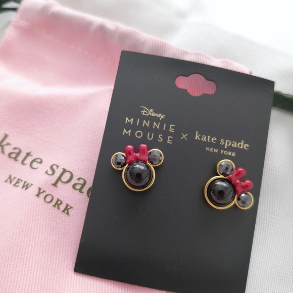 NEW KATE SPADE X DISNEY MINNIE STUD EARRINGS W/ DUST BAG O0RU3218 $49